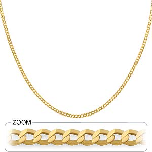 5.00gm 14k Yellow Gold Flat Cuban Pave Chain 18 inch