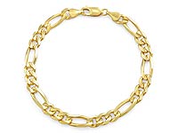 17 gm 14k Solid Yellow Gold Figaro Unisex Bracelet 8.50 inch