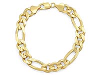 37 gm 14k Solid Yellow Gold Figaro Bracelet Unisex 8.50 inch