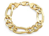 71 gm 14k Solid Y Gold Figaro Bracelet Chain Men & Women 8.5 inch