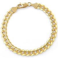 20gm 14K Solid Gold Flat Cuban Pave Gold Bracelet 8 inch