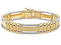 27.50 gram 14k 2 Tone Yellow White Gold Men's Bracelet Jewelry 9 inch